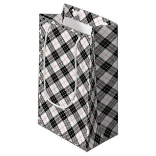 MacPherson tartan black white plaid Large Gift Bag