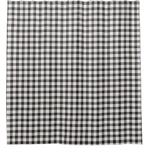 MacPherson tartan black white plaid Shower Curtain