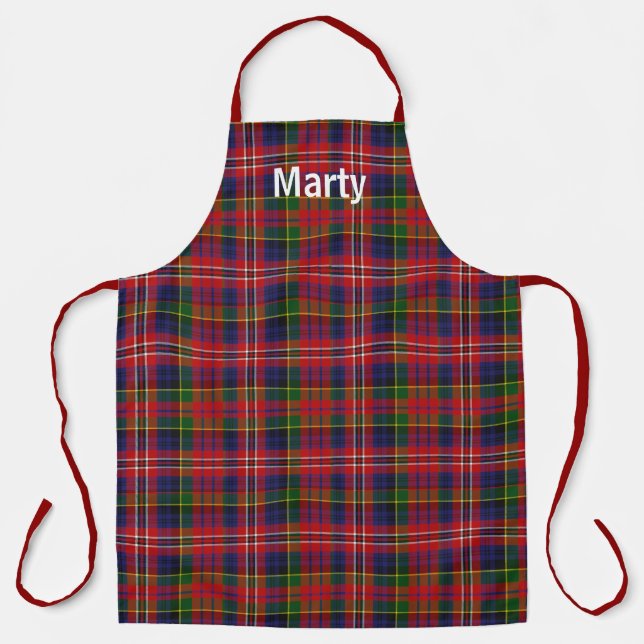 MacPherson Tartan Plaid Monogrammed Apron (Front)