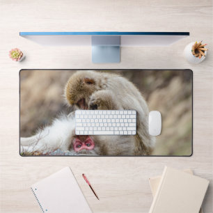 Macque Monkey, Enjoying the Good Life Desk Mat