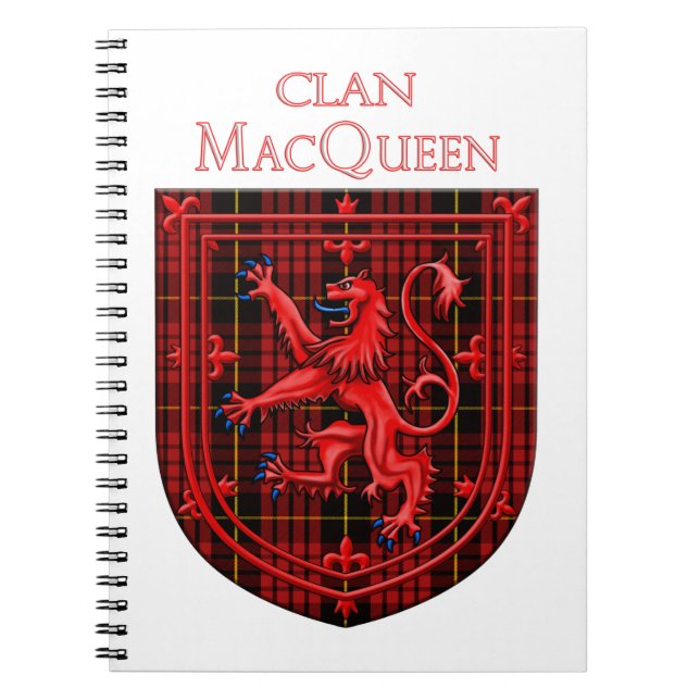 MacQueen Tartan Scottish Plaid Lion Rampant Notebook (Front)