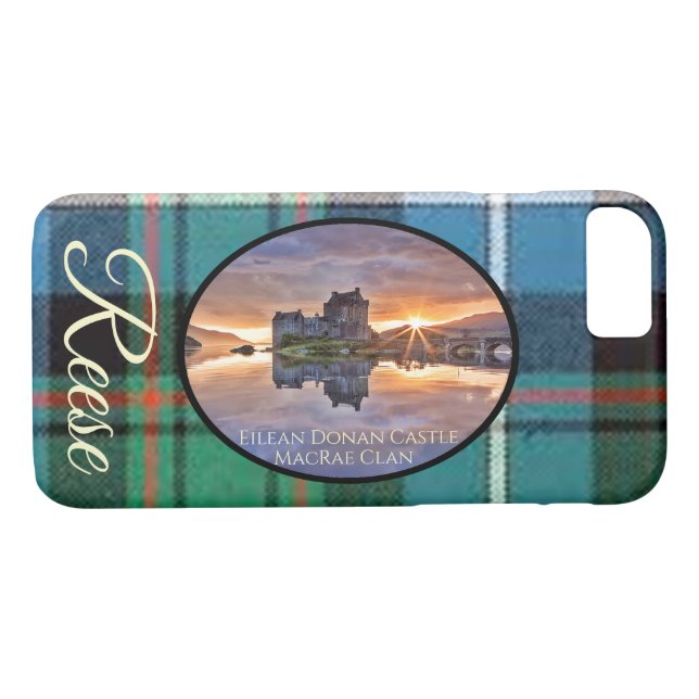 MacRae Clan Tartan, Eilean Donan Scottish Castle Case-Mate iPhone Case (Back (Horizontal))