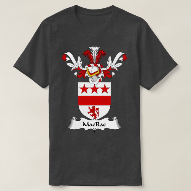 MacRae Coat of Arms Family Crest  T-Shirt (Design Front)