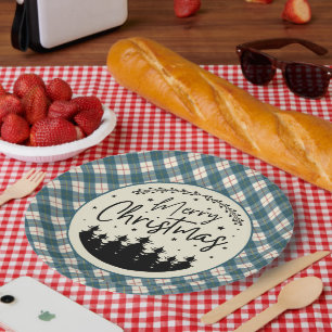 MacRae Conchra Scottish Tartan Christmas Paper Plate