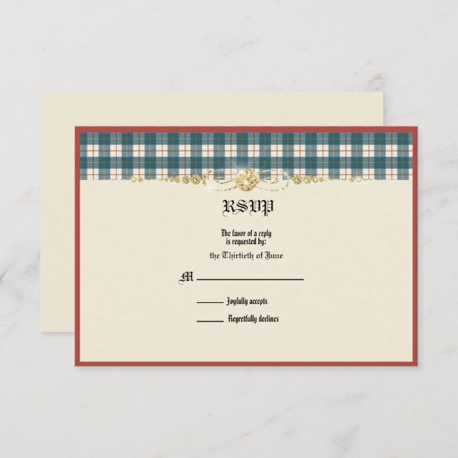 MacRae Conchra Tartan Wedding RSVP (Front/Back)