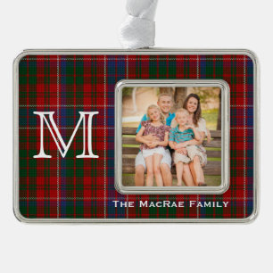 MacRae Plaid Custom Photo Christmas Ornament