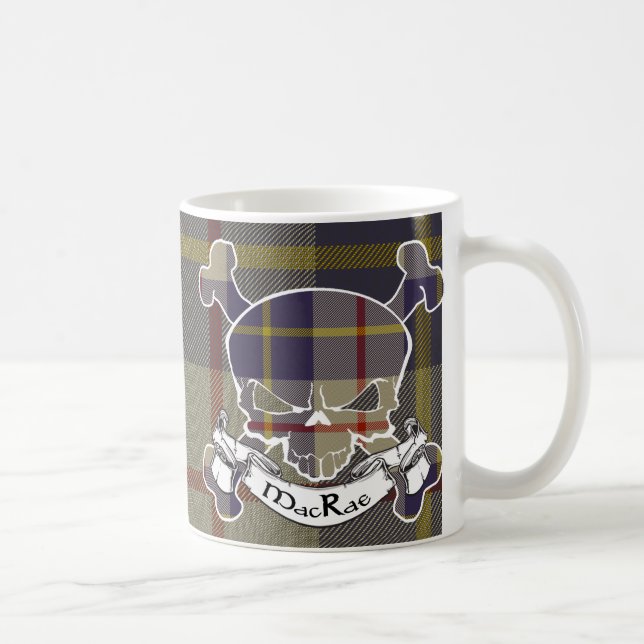 MacRae Tartan Skull Coffee Mug (Right)