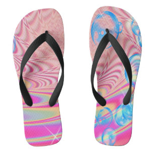 MACRAME'- Colourful Abstract Image of Fractal Art Jandals