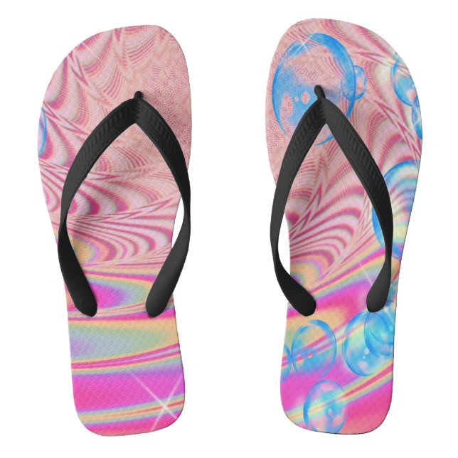 MACRAME'- Colourful Abstract Image of Fractal Art  Jandals (Footbed)