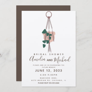 Macrame Plant Hanger Planter Pots Bridal Shower Invitation