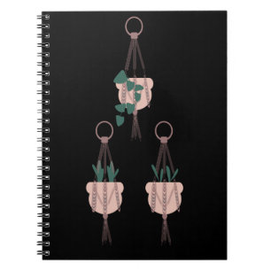 Macrame Plant Hanger Planter Pots Greenery Black Notebook
