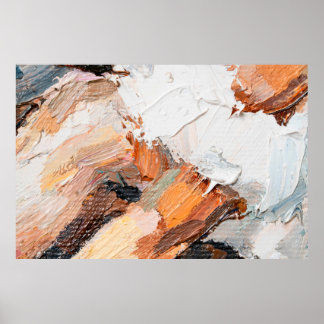 Macro. Abstract art. Expressive embossed pasty oil Poster