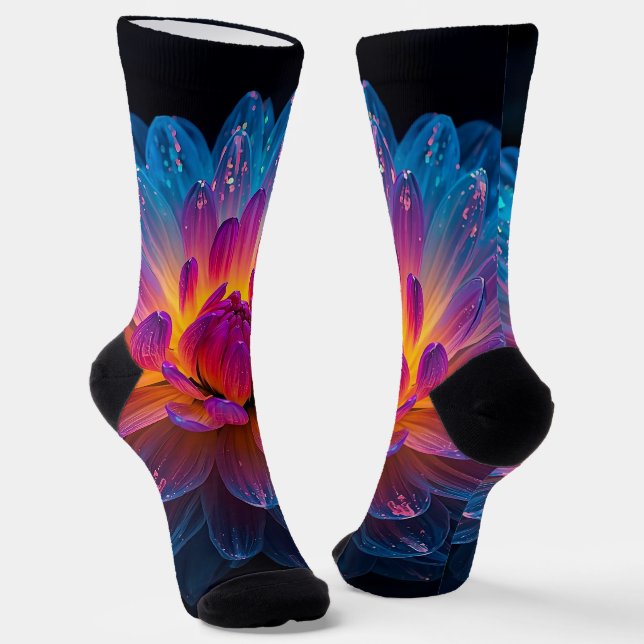 Macro Aurora Bloom Socks (Angled)