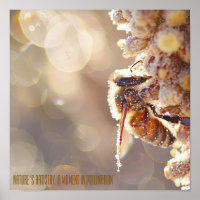 Macro Bee in Bloom: Nature’s Pollination Close-Up