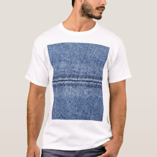 Macro Blue Denim, Close-Up Texture. T-Shirt