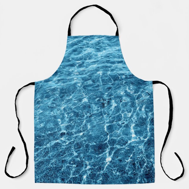 Macro Bubbling Blue Sea Photo Apron (Front)