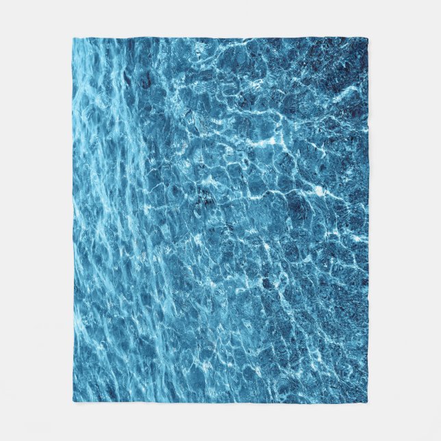 Macro Bubbling Blue Sea Photo Fleece Blanket (Front)