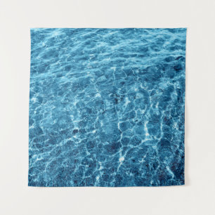 Macro Bubbling Blue Sea Photo Tapestry