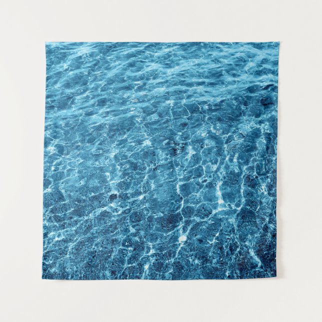 Macro Bubbling Blue Sea Photo Tapestry (Front)