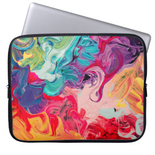 macro close up of different colour oil paint. colo laptop sleeve