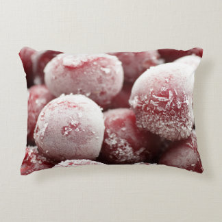 Macro frozen berries, closeup texture. decorative cushion
