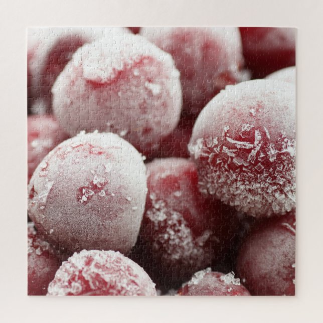 Macro frozen berries, closeup texture. jigsaw puzzle (Vertical)