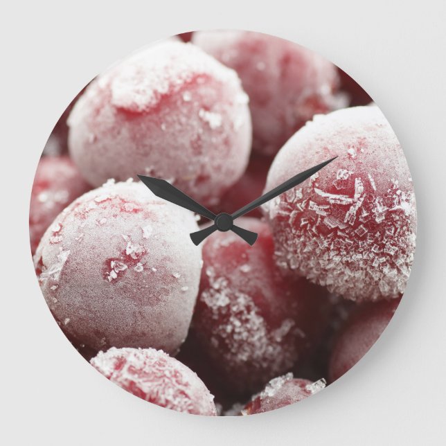 Macro frozen berries, closeup texture. large clock (Front)