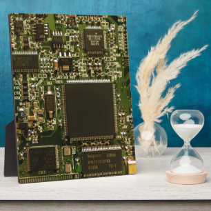 Macro Green Circuit Board   PCB Photo Plaque