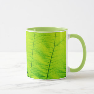 Macro Green Leaf Mug
