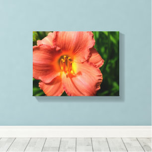 Macro image showing daylily canvas print