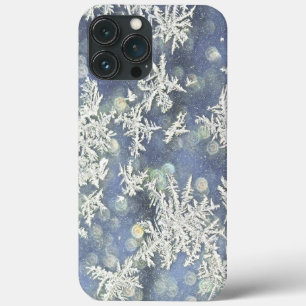 Macro Nature Photography Frost on Blue Metal iPhone 13 Pro Max Case