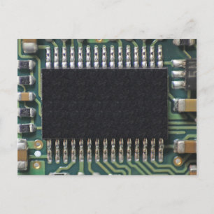 Macro Photo of Circuit Board Component Postcard