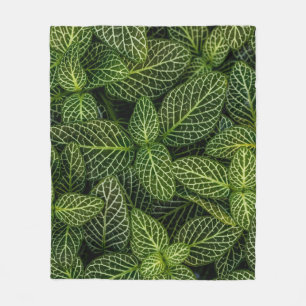 MACRO PHOTO OF GREEN-LEAFED PLANTS FLEECE BLANKET