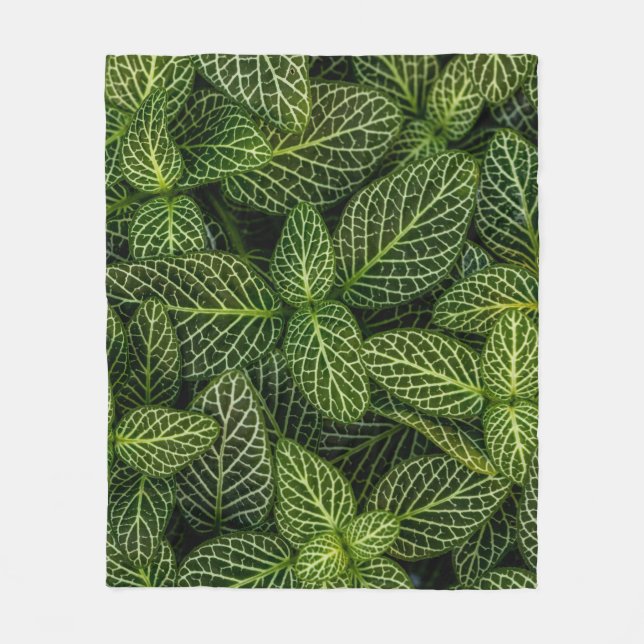 MACRO PHOTO OF GREEN-LEAFED PLANTS FLEECE BLANKET (Front)