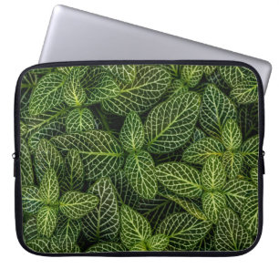 Macro photo of green-leafed plants laptop sleeve
