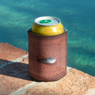 Macro Photograph of Snail on Terracotta Can Cooler