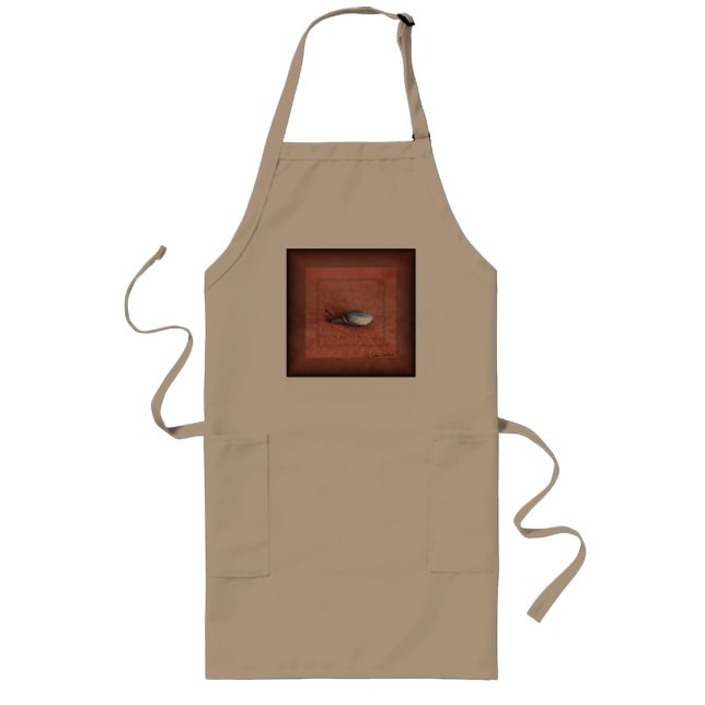 Macro Photograph of Snail on Terracotta Long Apron (Front)