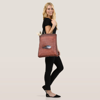 Macro Photograph of Snail on Terracotta Tote Bag