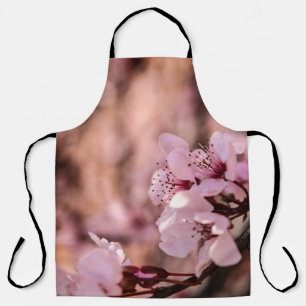 MACRO PHOTOGRAPHY OF BLOOMING PINK CHERRY BLOSSOMS APRON