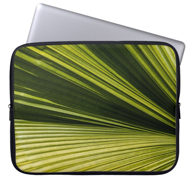 Macro photography of green leaf laptop sleeve (Front)
