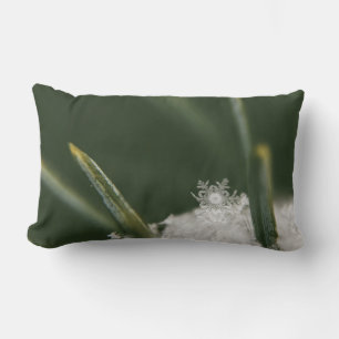 Macro-photography of now crystals lumbar cushion