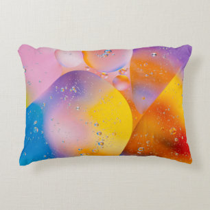 MACRO PHOTOGRAPHY OF WATER AND SUNFLOWER OIL IN DI DECORATIVE CUSHION
