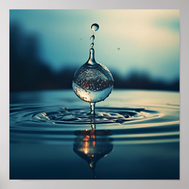 Macro Photography of water droplet Poster (Front)