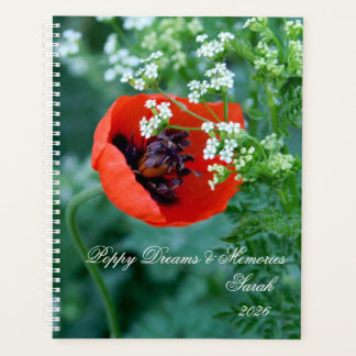Macro Red Poppy | Artistic Personalised Journal Planner