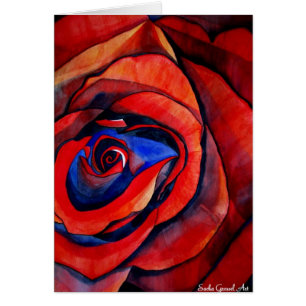 Macro red rose abstract art painting