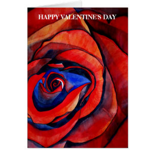 Macro red rose art Valentine's Day card