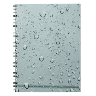 Macro shot of water drops notebook