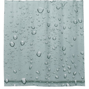 Macro shot of water drops shower curtain
