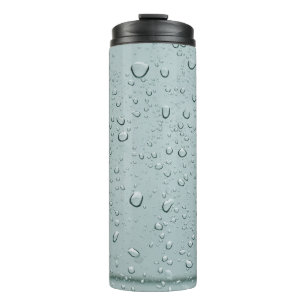 Macro shot of water drops thermal tumbler