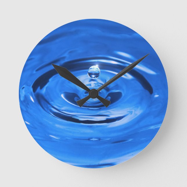 Macro water drop round clock (Front)